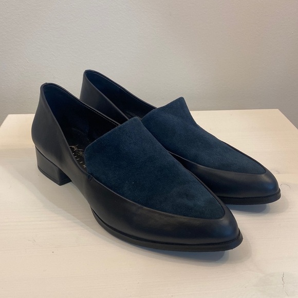 Lord & Taylor Leather Pointed Heeled Loafers - Picture 1 of 13